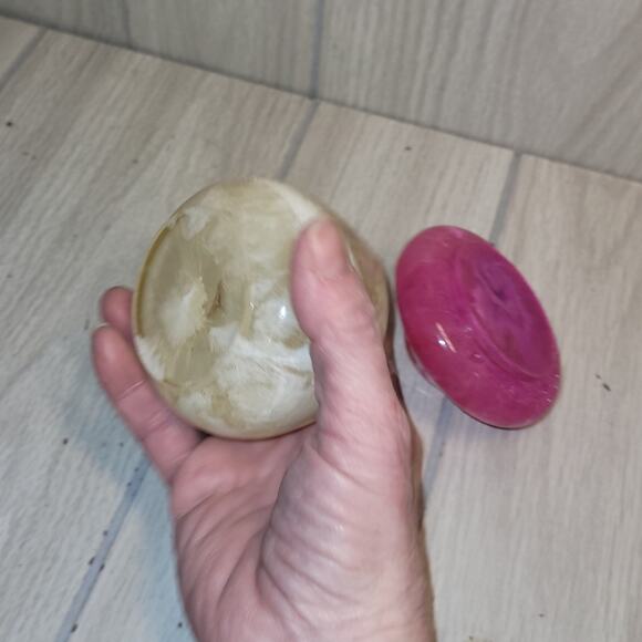 Epoxy Resin Pink and Cream Mushroom Jar Decor Stash Box Trinket Box - Picture 2 of 7